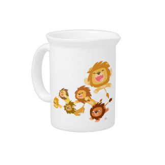 Cute Cartoon Lions' Parade Pitcher