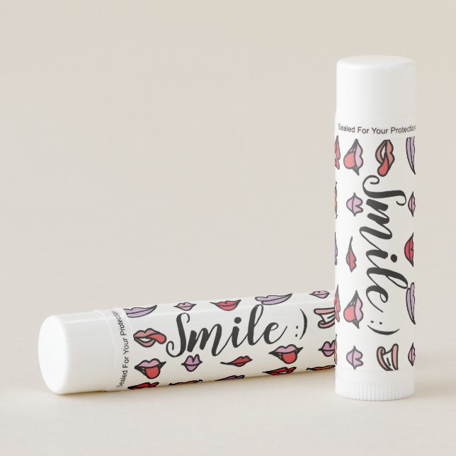 Cute Cartoon Lips Pattern Smile Lip Balm (Front)