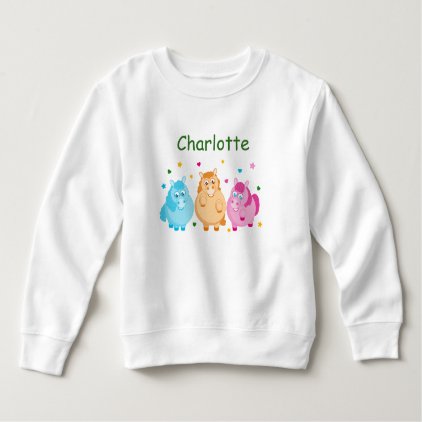 Cute cartoon little colorful ponies, sweatshirt