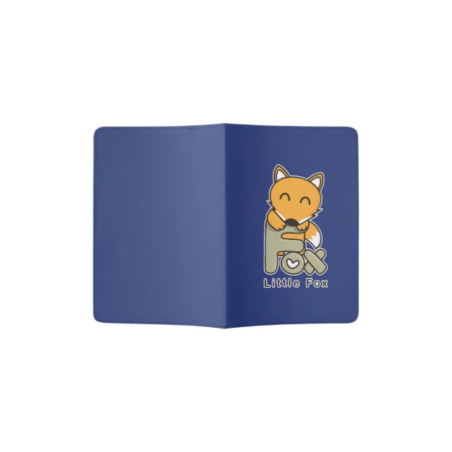 Cute cartoon little fox passport holder (Opened)