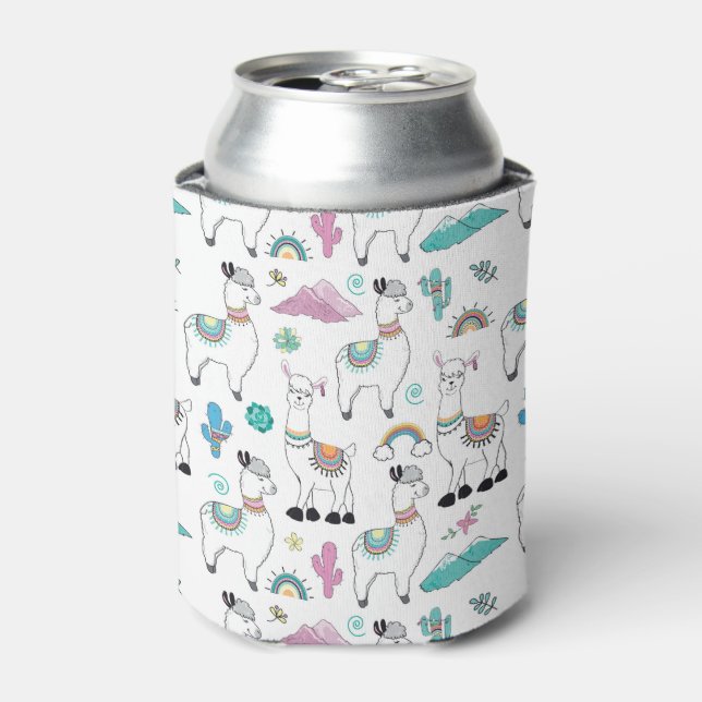 Cute Cartoon Llama Pattern Can Cooler (Can Front)
