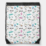 Cute Cartoon Llama Pattern Drawstring Bag