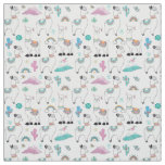 Cute Cartoon Llama Pattern Fabric