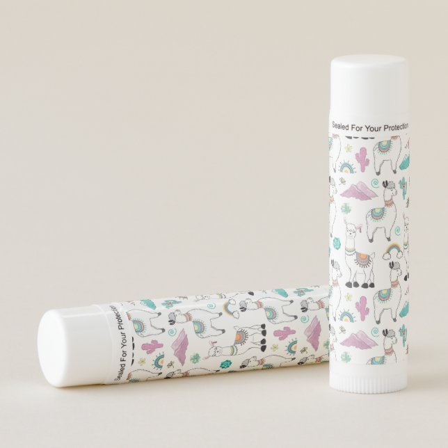 Cute Cartoon Llama Pattern Lip Balm (Front)