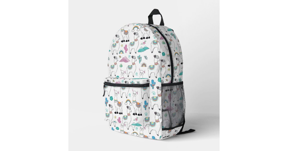 Cute Cartoon Llama Pattern Printed Backpack Zazzle