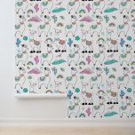 Cute Cartoon Llama Pattern Wallpaper