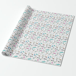 Cute Cartoon Llama Pattern Wrapping Paper
