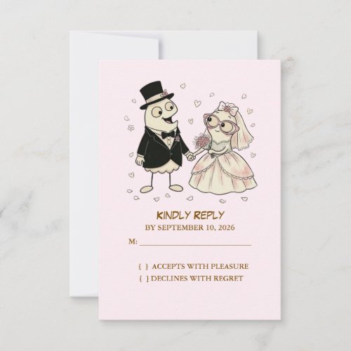 Cute Cartoon Loop Acrylic Wedding Invite