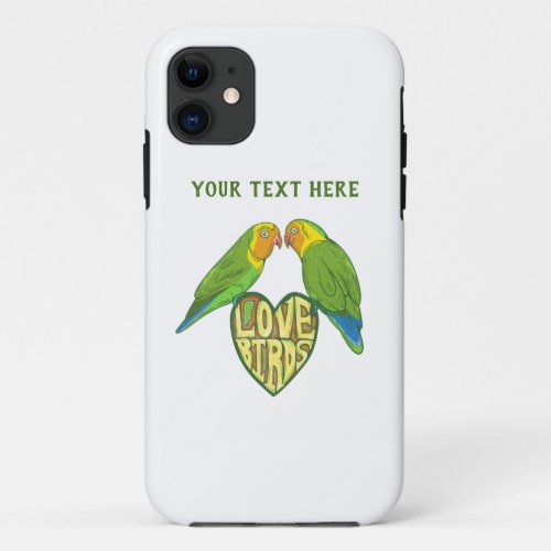 Cute cartoon love birds iPhone 11 case
