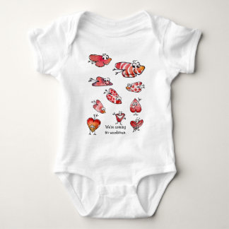 Cute Cartoon Love Hearts Baby Bodysuit