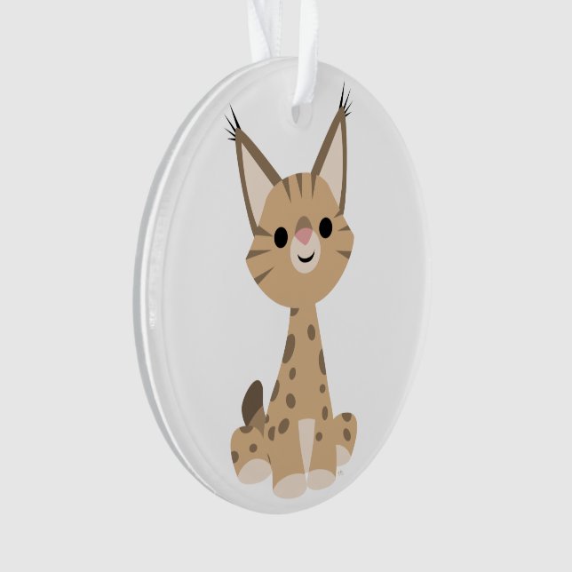 Cute Cartoon Lynx Acrylic Ornament (Front)