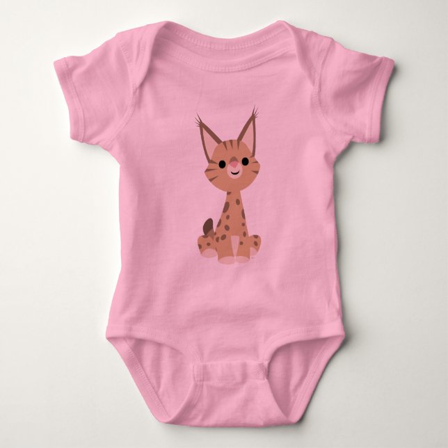 Cute Cartoon Lynx Baby T-Shirt Baby Bodysuit (Front)