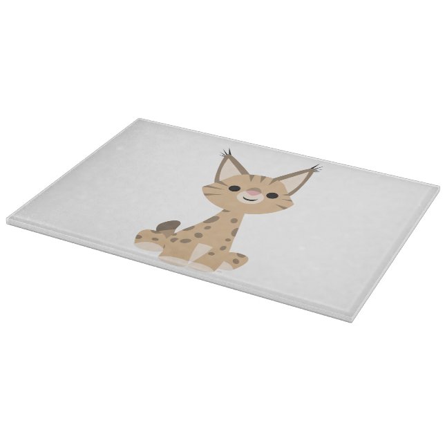 Cute Cartoon Lynx Cutting Board (Corner)
