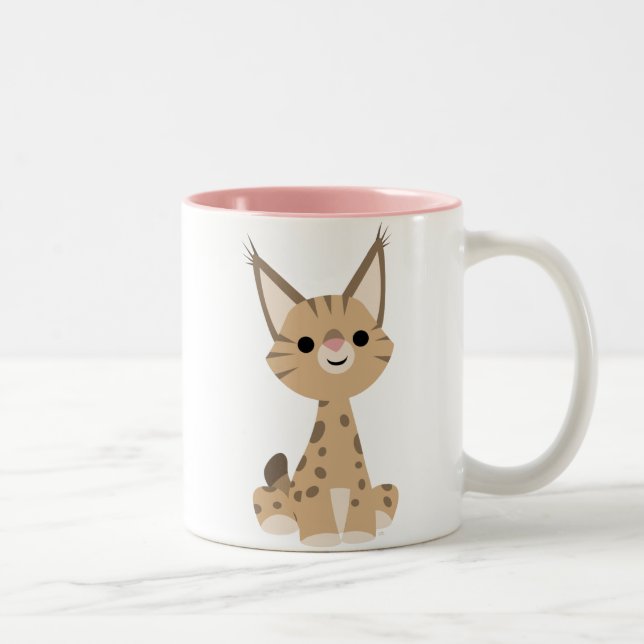 Cute Cartoon Lynx  Mug (Right)