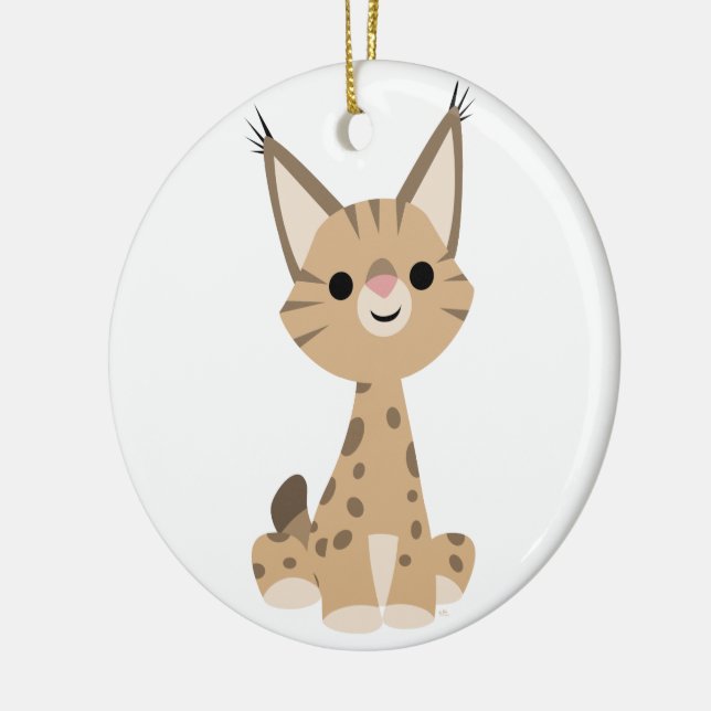 Cute Cartoon Lynx Ornament (Left)