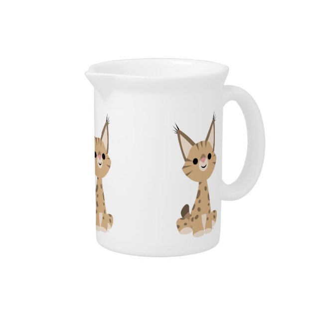 Cute Cartoon Lynx Pitcher (Right)