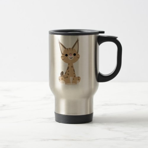 Cute Cartoon Lynx Travel Mug