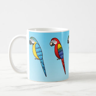 Cute Cartoon Macaw Parrot Birds Coffee Mug