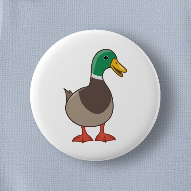 Cute Cartoon Mallard Duck Button (Creator Uploaded)
