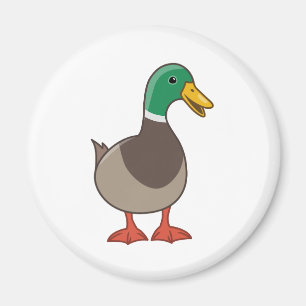 Cute Cartoon Mallard Duck Magnet
