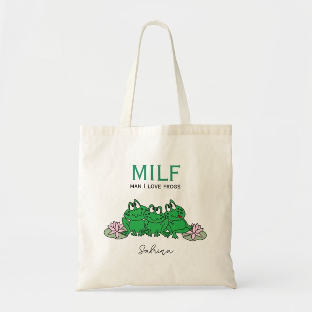 Cute Cartoon - Man I Love Frogs Tote Bag (Front)