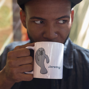 Cute Cartoon Manatee Personalized Coffee Mug
