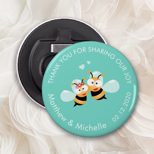Cute Cartoon Meant To Bee Whimsical Wedding Favor Bottle Opener