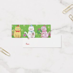 Cute Cartoon Meowy Christmas Cats in Santa Hats