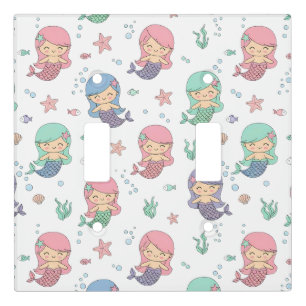 Cute Cartoon Mermaid Pattern Light Switch Cover