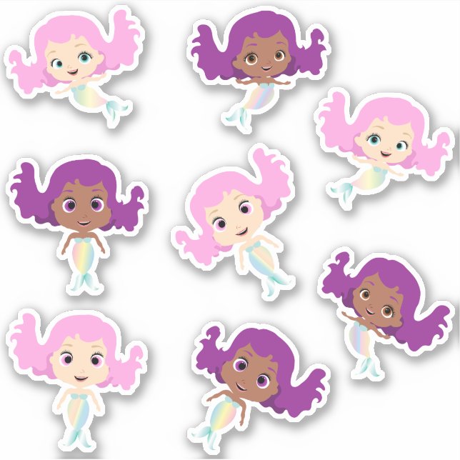 Cute Cartoon Mermaids Sticker (Front)