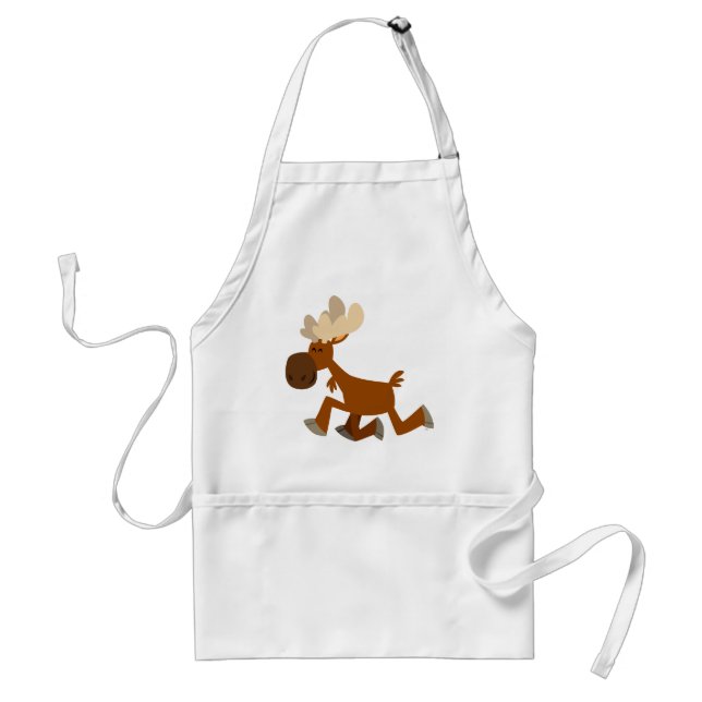Cute Cartoon Merry Moose Apron (Front)
