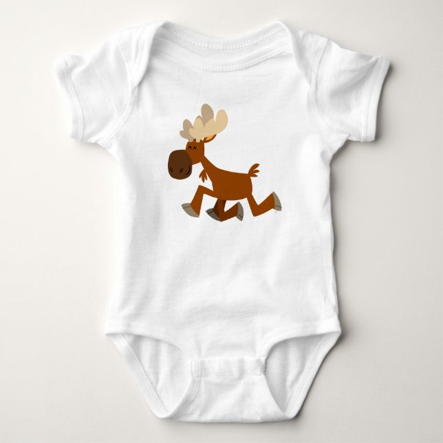Cute Cartoon Merry Moose Baby Clothing Bodysuit (Front)