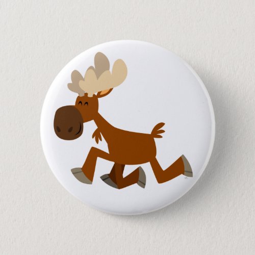 Cute Cartoon Merry Moose Button Badge