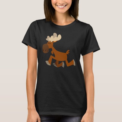 Cute Cartoon Merry Moose Women T_Shirt