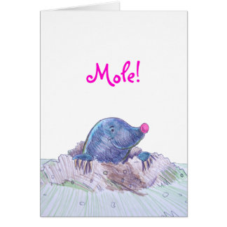 Cute Cartoon Mole and Molehill Cards