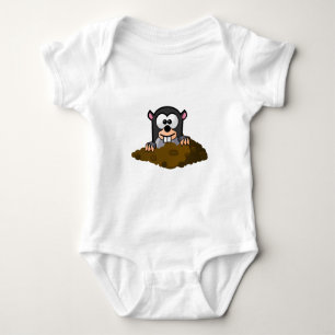 Cute Cartoon Mole Popping Up Out of the Ground Baby Bodysuit