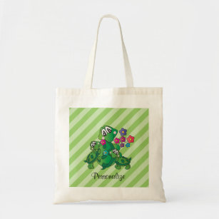 Cute Cartoon Momma Turtle and her Babies Tote Bag