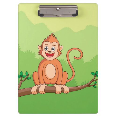 Cute Cartoon Monkey  Beautiful Wildlife Clipboard
