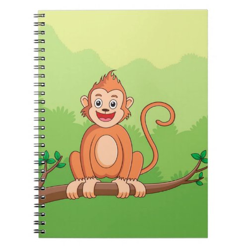 Cute Cartoon Monkey  Beautiful Wildlife Notebook