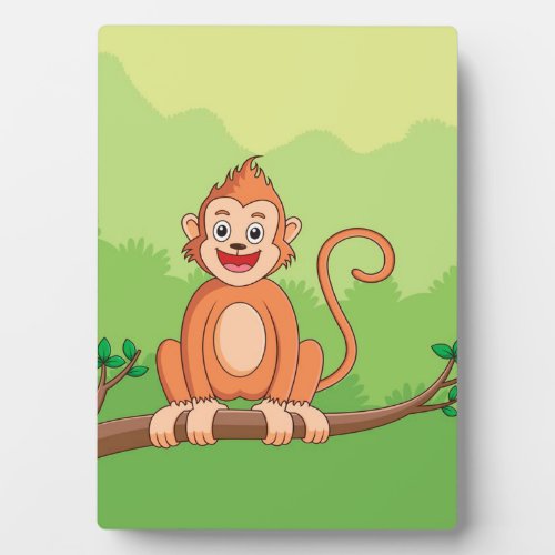Cute Cartoon Monkey  Beautiful Wildlife Plaque