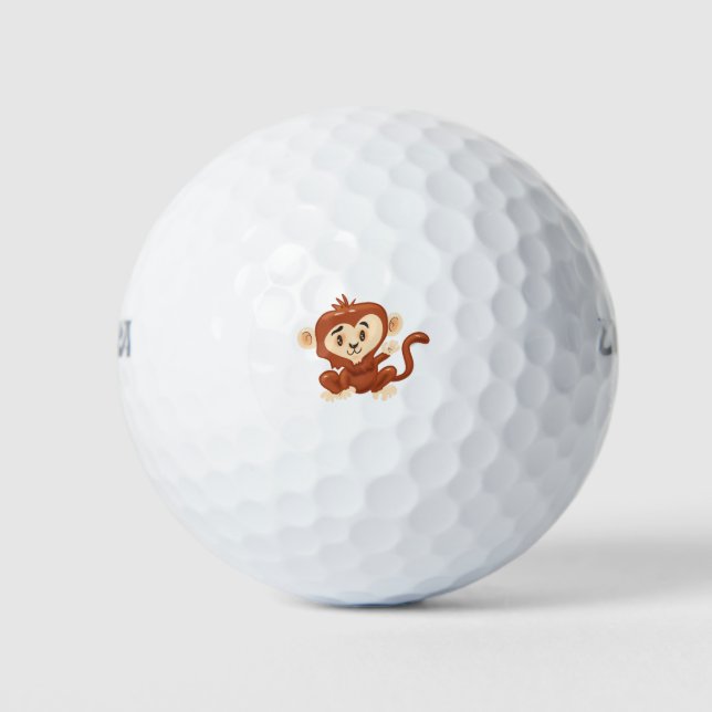 Cute Cartoon Monkey Golf Balls (Front)