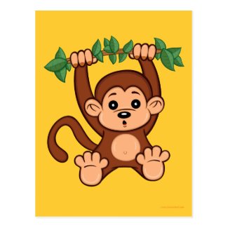 Cute Cartoon Monkey Postcard