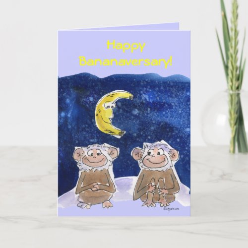 Cute Cartoon Monkeys Anniversary Card