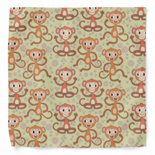 Cute Cartoon Monkeys Bandana