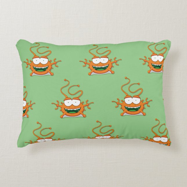 Cute cartoon monster accent pillow (Front)