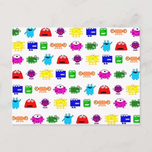 Cute Cartoon Monsters Postcard