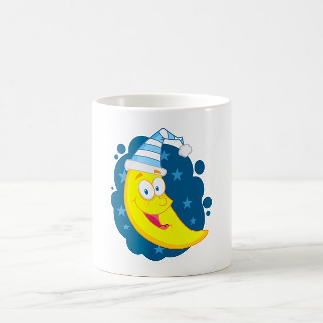 Cute Cartoon Moon Banana in Nightcap Coffee Mug (Creator Uploaded)
