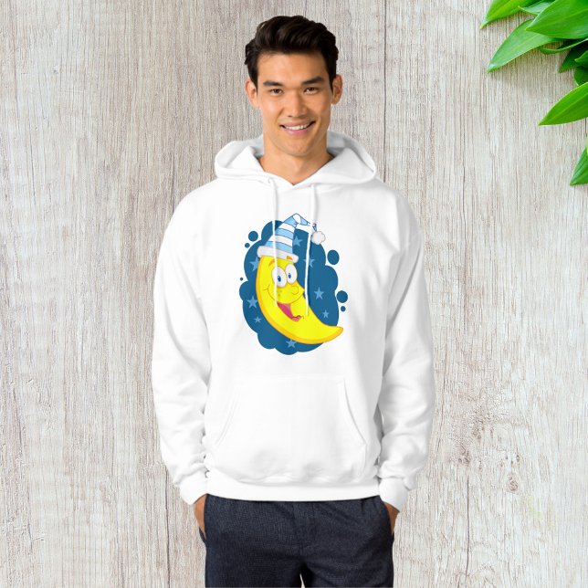 Cute Cartoon Moon Banana in Nightcap Hoodie (Creator Uploaded)