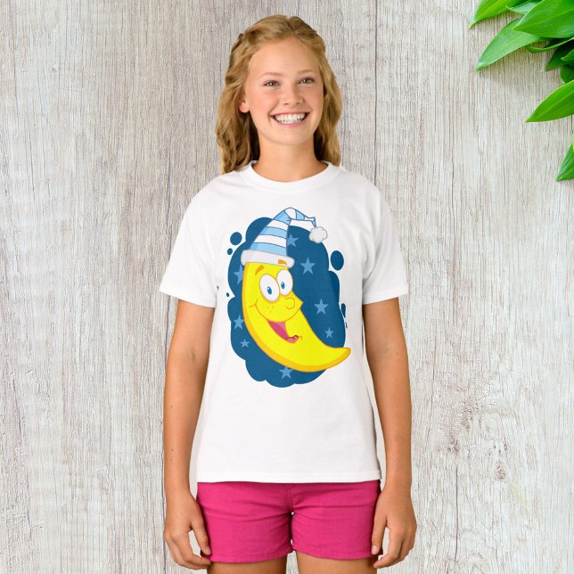 Cute Cartoon Moon Banana in Nightcap T-Shirt (Creator Uploaded)