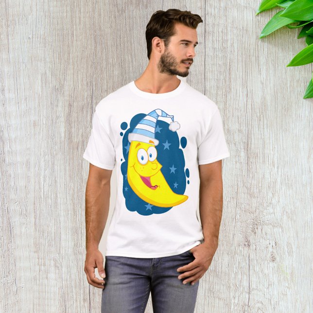 Cute Cartoon Moon Banana in Nightcap T-Shirt (Creator Uploaded)